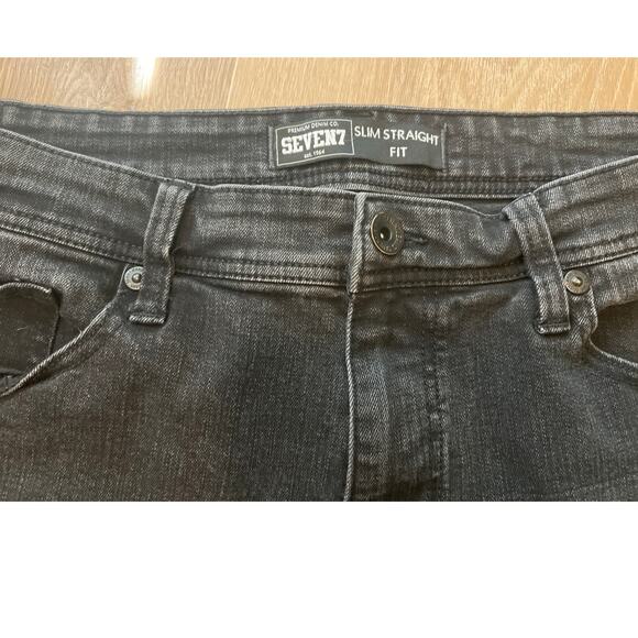 Seven7 Men’s 38 x 30 Jeans Slim Straight Fit Seven Black Stretch Denim - Picture 2 of 8